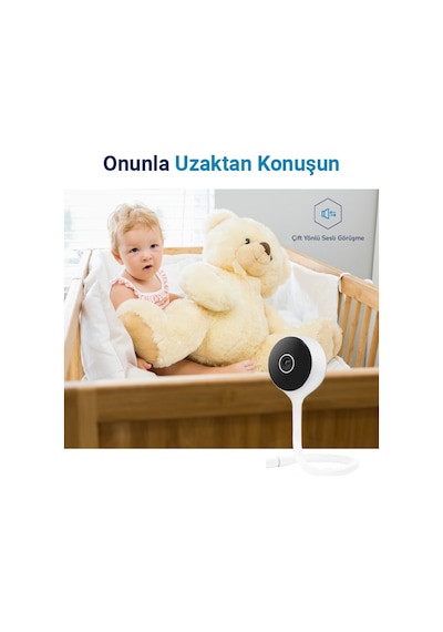 Hybrone Flex Wi-fi Ninni Çalan Akıllı Bebek Kamerası, Ağlama Algılama, Sıcaklık Ve Nem Ölçümü, Bebeğinizle Uzaktan Konuşma