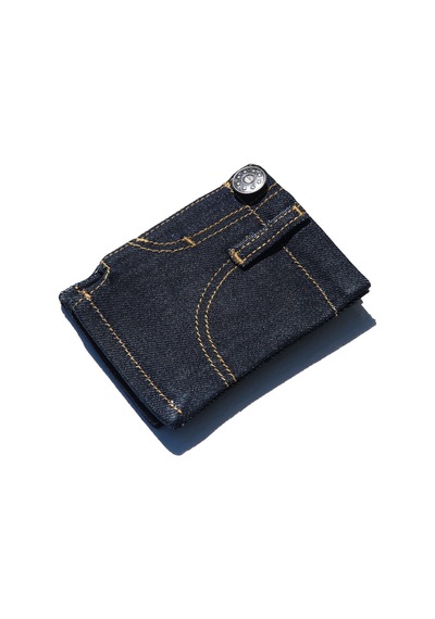 Just In Case Just Mini Denim Şort Cüzdan Gerçek Denim Kumaştan El Yapımı Tasarım Cüzdan 6 Kartlık Ve Nakit Bölmeli Unisex Mini Cüzdan İndigo