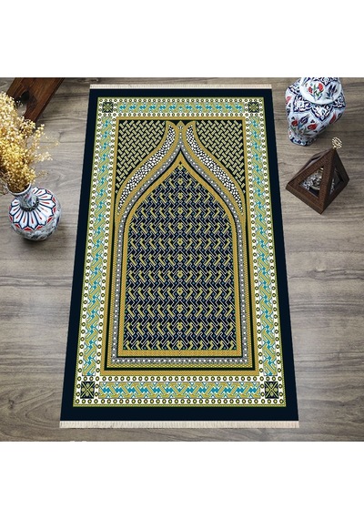 Dijital Baskılı, Yıkanabilir, Yumuşak Dokulu Çocuk Ve Yetişkin Seccade S-dot-sn-073 Yeşil
