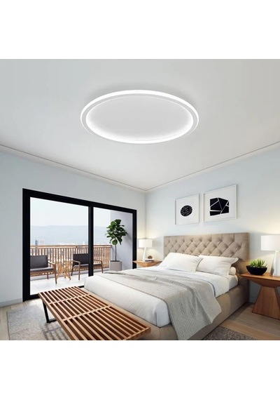 Beyaz Ø100 Çember Avize 3000K Sarı Işık Led Tavan Lambası