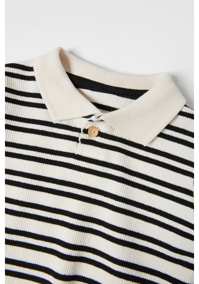 Çizgili Polo T-Shırt 6050-564 Beyaz