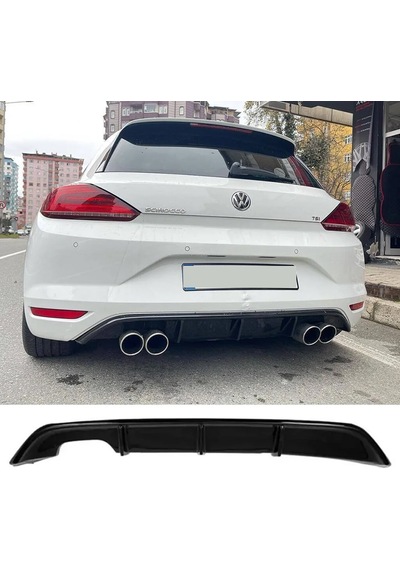 Vw Scirocco Mk1.5 Difüzör Parlak Siyah Sol Çiftli 2014 2015 2016 2017 Arka-difizör-bodykit-ek-karlık