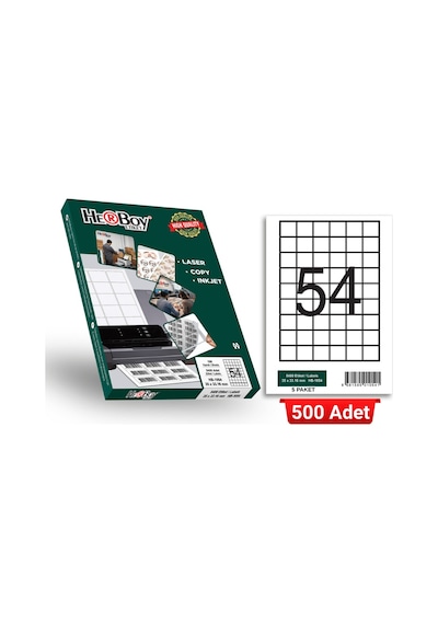 Herboy Hb-1054 35 X 33,16 Mm A4 Laser Etiket 500 Adet