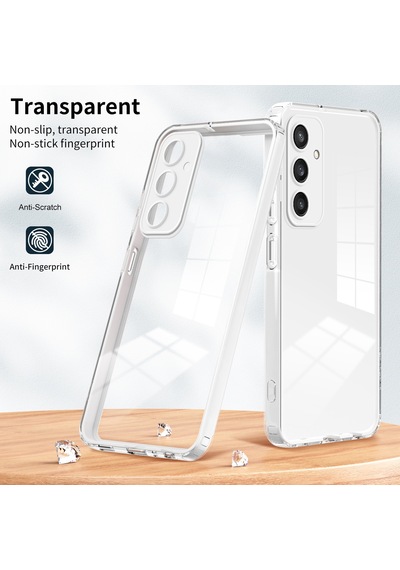 Samsung Galaxy Uyumlu S24+ Kılıf Renkli Çerçeve Şeffaf Telefon Kılıfı