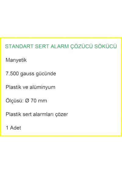 Sert Plastik Alarm Etiketi Çözücü Sökücü / Standart 7.500 Gaus Güç