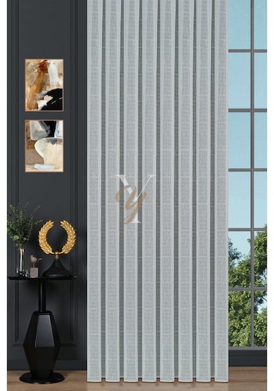 5504 Tül Perde V-03 Altın Altın