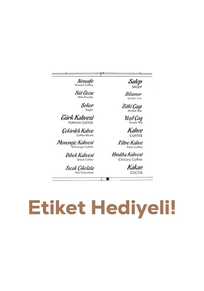 Porsima 5333 Kendinden Yapışkanlı Standlı Etiketli 8li Kahve Köşesi Seti Kahvelik Takımı - Siyah