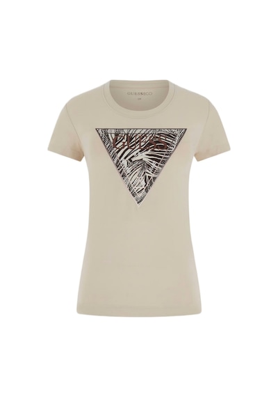Guess W6gı19k3042k3042 Ss Cn Zebra Triangle Kadın Tişört Krem