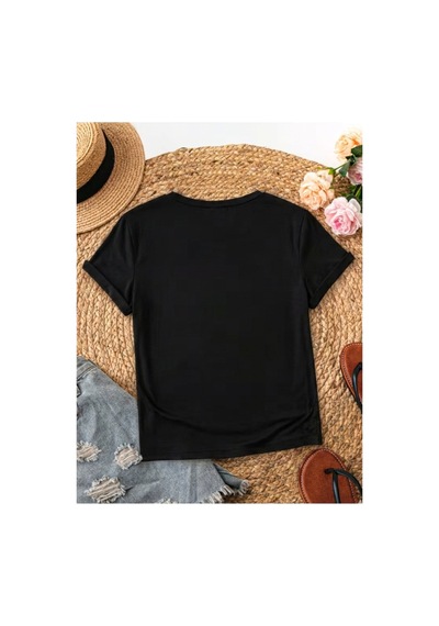 Kadın Coquette Sweet Cherry Baskılı T-shirt Siyah