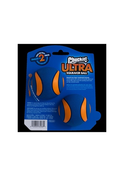 Ultra Squeaker Sesli Köpek Oyun Topu 2'li Paket Orta Boy