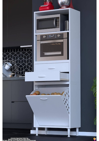 Saye 55 Cm Fırın Dolab Sepetli Çok Amaçlı Mutfak Kiler Banyo Kirli Çamaşır Dolabı 55x181x32 Beyaz Saye 55 Cm Fırın Dolab Sepetli Çok Amaçlı Mutfak Kiler Banyo Kirli Çamaşır Dolabı 55x181x32 Beyaz
