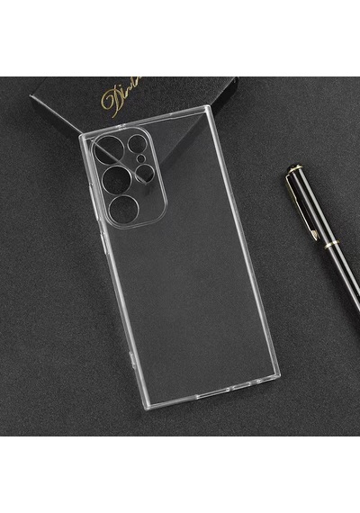 Samsung Galaxy Uyumlu S23 Ultra Kılıf Şeffaf Silikon Hibrit Case Kapak