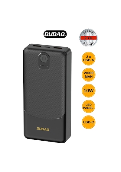 Powerbank Dudao K10pro 2.4a 20000mah 2 X Usb-a - Siyah 5570
