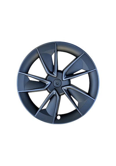 Red Lion Parts Tesla Model Y Juniper 2025+ Uyumlu 19 İnç Uberturbine New Star Stil Jant Kapağı Seti - Siyah-koyu Gri 4 Adet