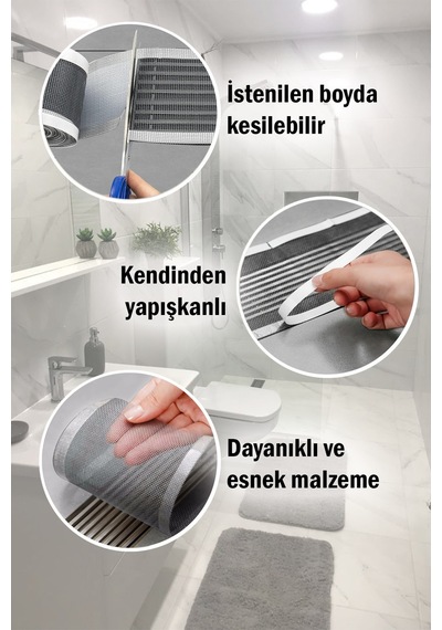 4 Metre Kendinden Yapışkanlı Yeni Nesil Gider Filtresi Rulosu Banyo Ve Mutfak Saç Ve Atık Süzgeci Diğer