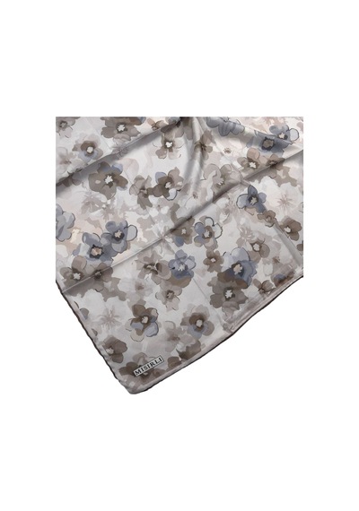 Mim Eşarp Mısırlı Eşarpları Silky Cocoon Trend Polyester Twill Sport Eşarp Krem - Mavi