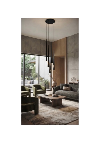 Gu10 Duy Beşli Tüp Tip Modern 5'li Siyah Boru Sarkıt Avize Kalem Silindir Konik Led Spot Tavan Lambası Konik Spot Led Avize Tasarım Yemek Masaüstü Aydınlatması Siyah