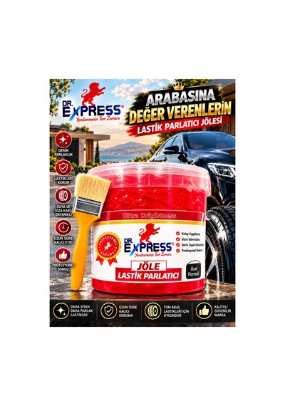 Premium Lastik Parlatıcı Jöle 500 Ml Parlak Görünüm Uzun Süre Etkili Yeniler Reçel Parlatıcı Fırçalı - 661948270