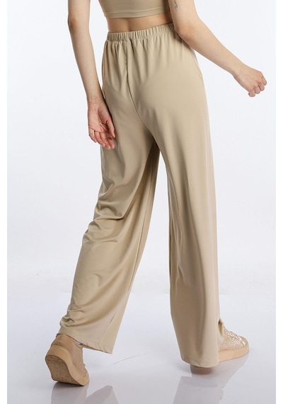 Quhox Kadın Allegro Kumaş Oversize Pantolon Vizon