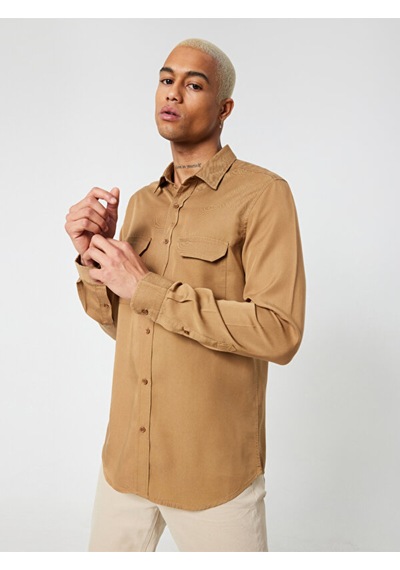 Lf2031461 Gömlek U.kol Camel