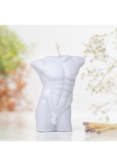 Men Body Temalı Vegan Soya Mum Mor