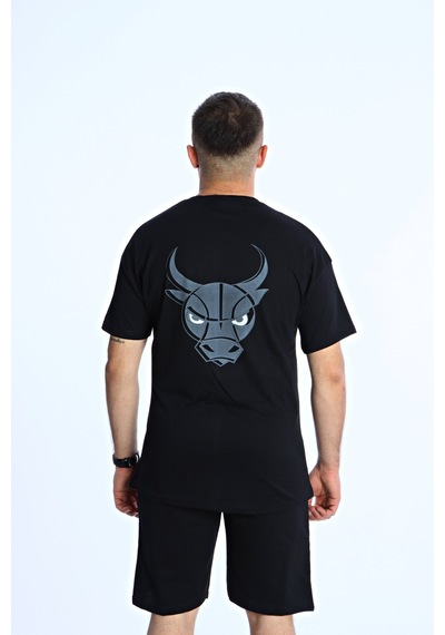 Bulls Baskılı Şort Takım Siyah Siyah