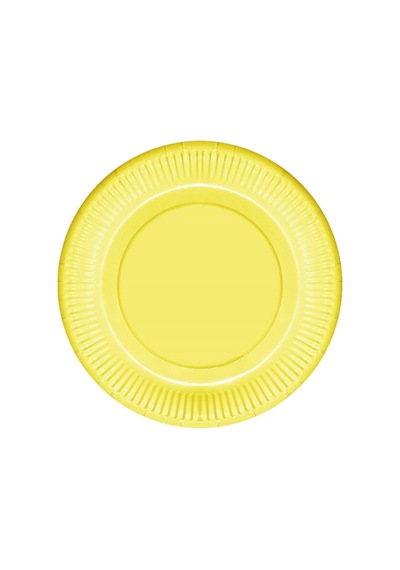 Sarı Makaron Karton Tabak 23 CM 8'li