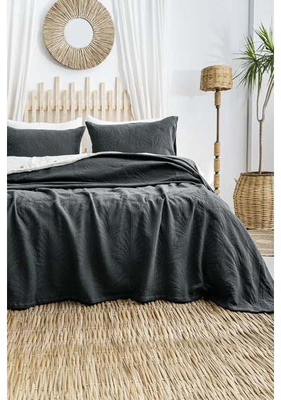 Şaheser Home Collection Yatak Örtüsü Çift Kişilik Silvia Antrasit Renkli