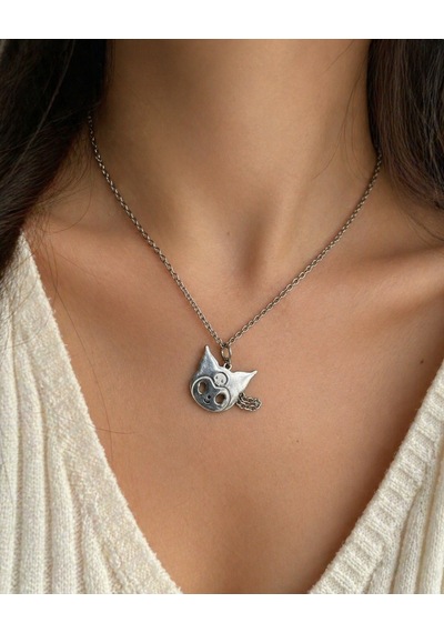 Gotik Şeytan Figürlü Kolye Metal Unisex Hediye Aksesuar Çok renkli