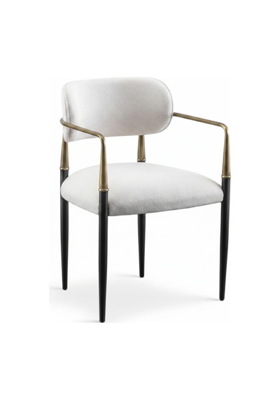 Elegance Kolçaklı Metal Mutfak Sandalyesi Siyah-beyaz