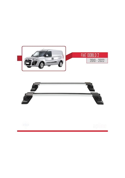 Apline Fiat Doblo 2 2010-2022 Arası İle Uyumlu Ace-3 Ara Atkı Tavan Barı Gri 2 Adet Diğer