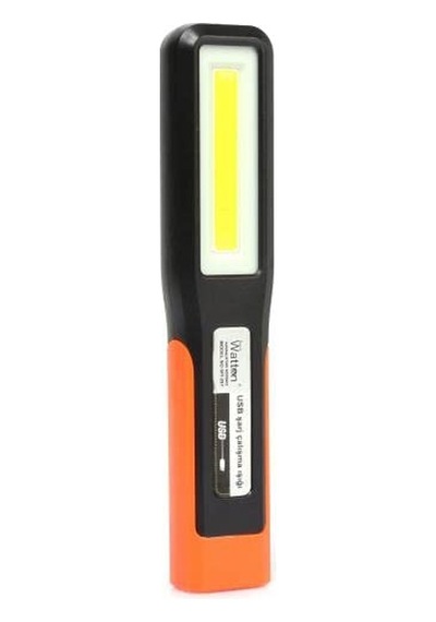 Mıknatıslı İkaz Lambası Çalışma Oto Tar Kamp Lambası Cob Led El Feneri Şarjlı Acı Kahverengi
