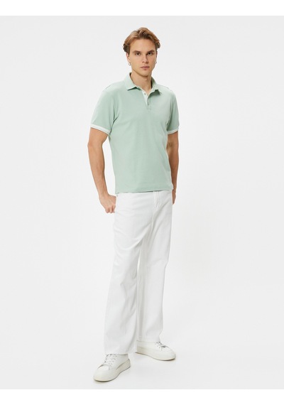 Koton Polo Yaka Tişört Slim Fit Düğmeli Kısa Kollu Mınt 4sam10088mk Mint