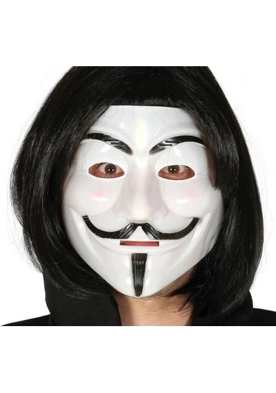 Siyah Renk Takma Kısa Saç Ve V For Vendetta Maskesi Anonymous Maskesi "