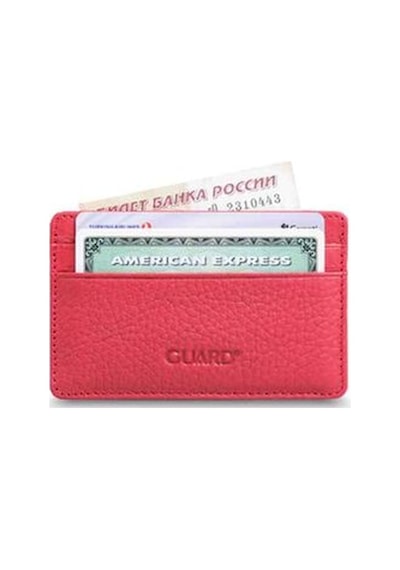 Guard Ultra İnce Unisex Kırmızı Minimal Deri Kartlık Çok Renkli