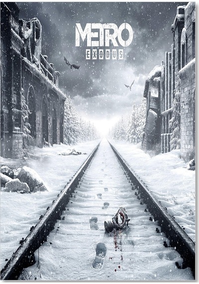 Cakasepetim Metro Exodus Karlı Tren Rayları Ve Metruk Şehir Ahşap Mdf Tablo
