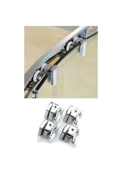 Teker 8 Li Set Duşakabin Tekerleği Alt Üst Cam Kabin Rulman Makara 24 Mm Krom Beyaz - Şeffaf Teker 8 Li Set Duşakabin Tekerleği Alt Üst Cam Kabin Rulman Makara 24 Mm Krom Beyaz - Şeffaf