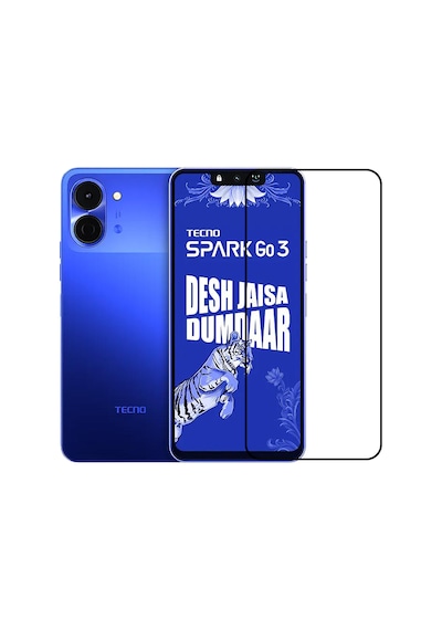 Microcase Tecno Spark Go 3 İle Uyumlu Tam Kaplayan Çerçeveli Tempered Ekran Koruyucu -al3276