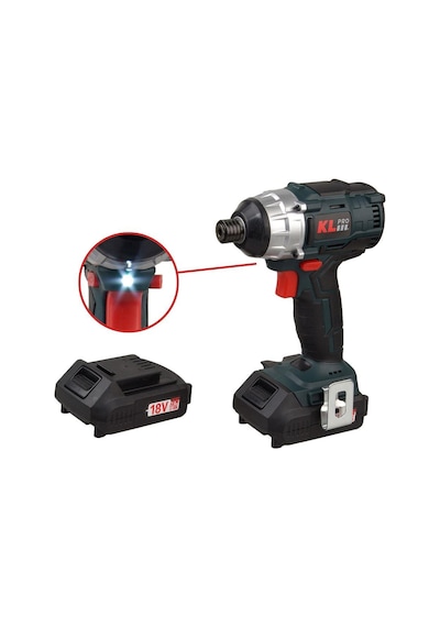 Klpro KLDV1820B 18V 2.0 Ah Li-ion Çift Akülü Kömürsüz Darbeli Vidalama