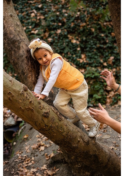 Luckka Heritage Puffy Astarlı Peluş Bebek Çocuk Yelek - Wellsoft Yelek - Ztpufyelek Turuncu