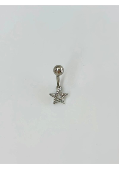 Yıldız Detaylı Göbek Piercing Çok Renkli