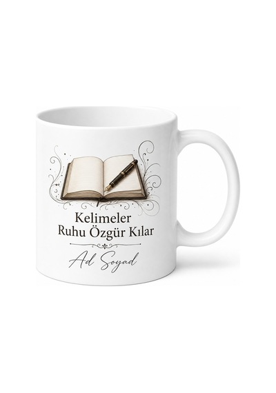 Yazı Yazma Alışkanlığı Günlük Tutma Blog Yazısı Kupa Bardak Hediye Beyaz / Çok Renkli