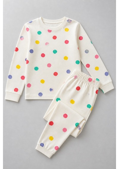 Eray Alp Kids Kız Çocuk Pijama Takımı Rahat Uyku Takımı Beyaz