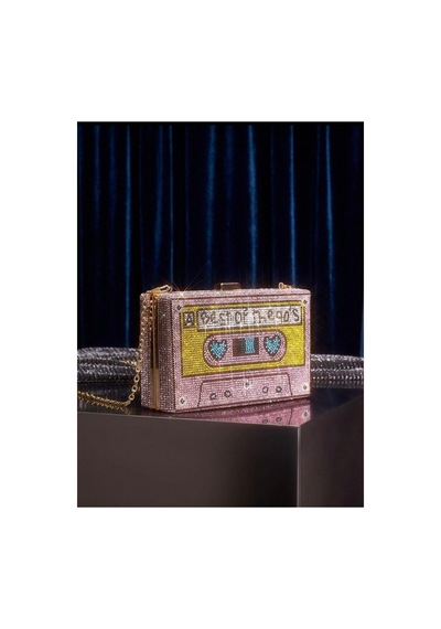 Gael Cassette Crush Taşlı Clutch Çanta Pembe Pembe
