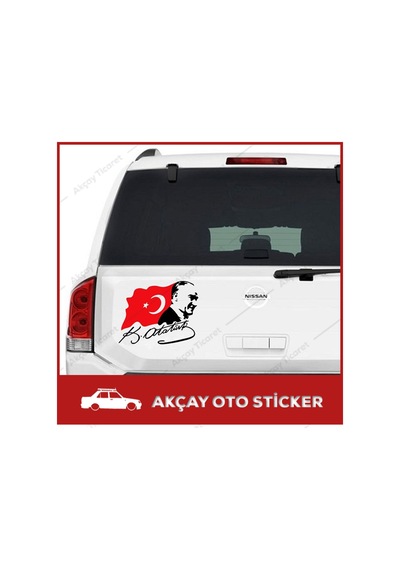 Ay Yıldız Sticker Mustafa Kemal Atatürk Imzası Sticker Oto Sticke