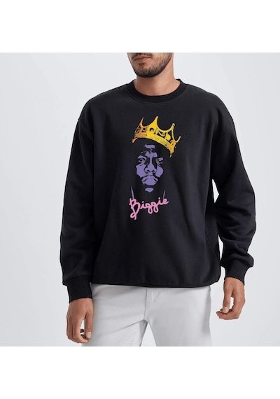 Unisex Oversize Biggie Sweatshirt Siyah