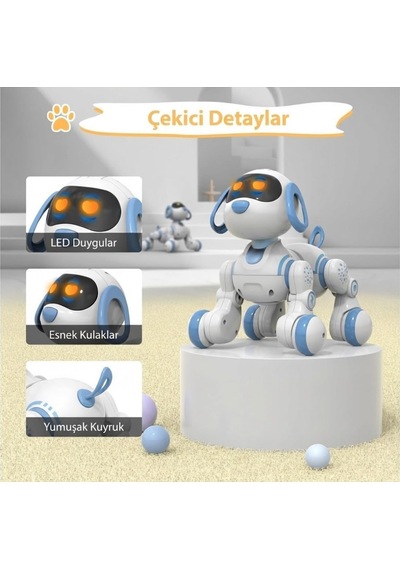 Akıllı Robot Köpek - Uzaktan Kumandalı, Dokunmatik, Programlanabilir, Dans Eden Eğitici Oyuncak Çok Renkli