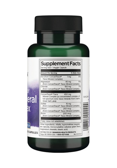 Swanson Nutrition Trace Mineral Complex Takviye Edici Gıda 60 Kapsül Gıda Takviye