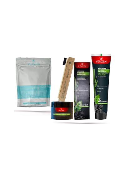 Diş Beyazlatma Tam Seti-beyazlatıcı Diş Macunu 120gr Diş Beyazlatma Tozu 60gr Ve Bambu Diş Fırçası