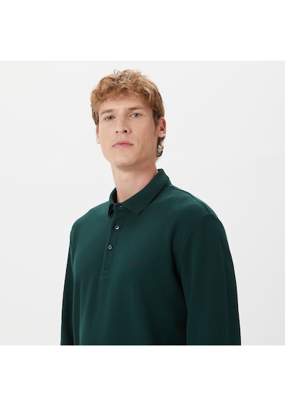 Nautica Erkek Yeşil Classic Fit Uzun Kollu Polo Düz K37351t Yeşil
